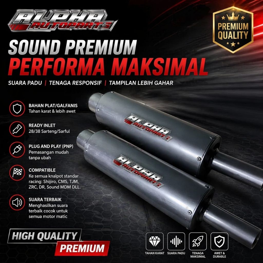 Tabung knalpot kondoman sarfull sarteng inlet 28 38 copy cms tzm zrc mdm beat scoopy genio universal