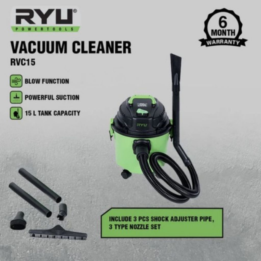 RYU Vacum Cleaner RVC 15 Ltr / Penyedot Debu