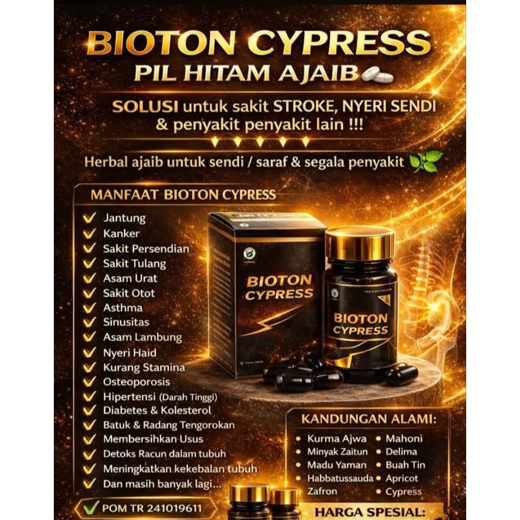 Pil Hitam Ajaib Bioton Cypress BPOM isi 40 Pil