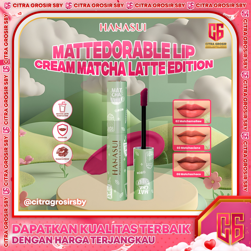 Hanasui Mattedorable Lip Cream Matcha Latte Edition || Lip cream Matcha Series New