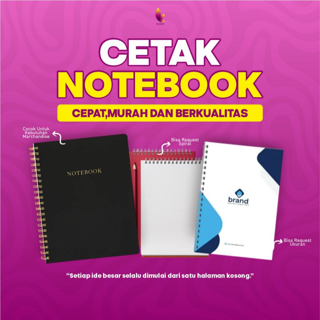 CETAK BLOCKNOTE CUSTOM A5 - BLOCKNOTE SPIRAL POLOS & BERGARIS