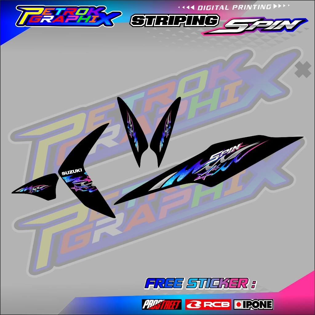 STRIPING VARIASI MOTOR SUZUKI SPIN 125 - BINTANG / STICKER LIST VARIASI SUZUKI SPIN 125