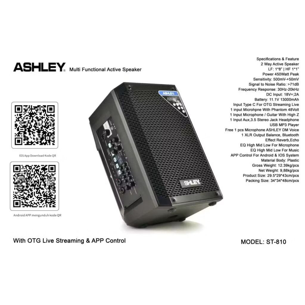 Speaker Aktif Ashley ST810 Original 450 Watt ASHLEY ST 801