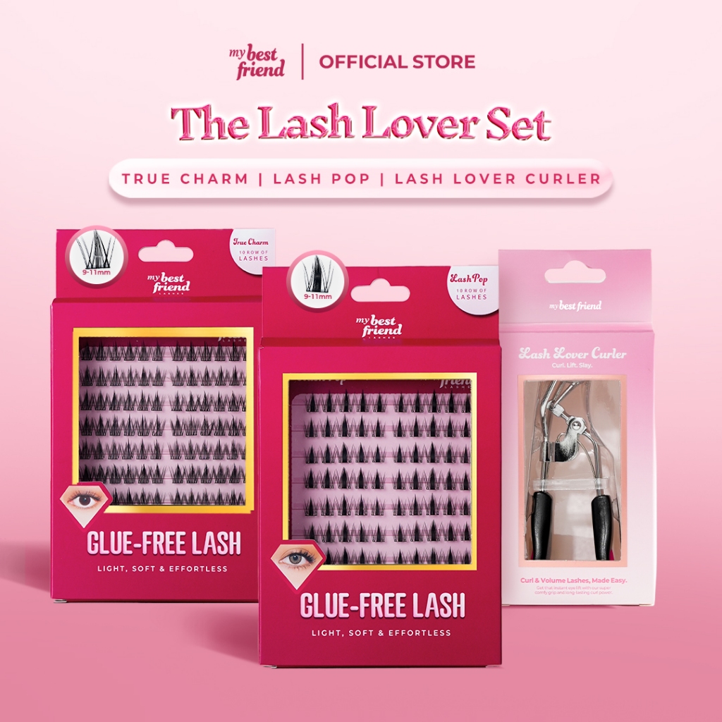 MY BEST FRIEND - THE LASH LOVER SET ( TRUE CHARM + LASH POP + LOVER CURLER ) BULU MATA TANPA LEM PRE