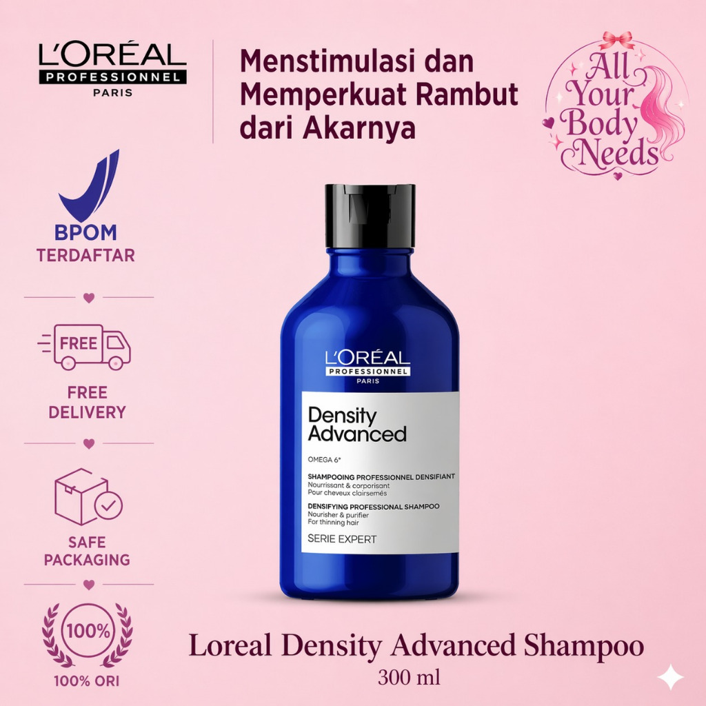 Loreal Density Advance Shampoo 300 ML Shampoo Perawatan Rambut Rontok Menebalkan Rambut Menstimulasi