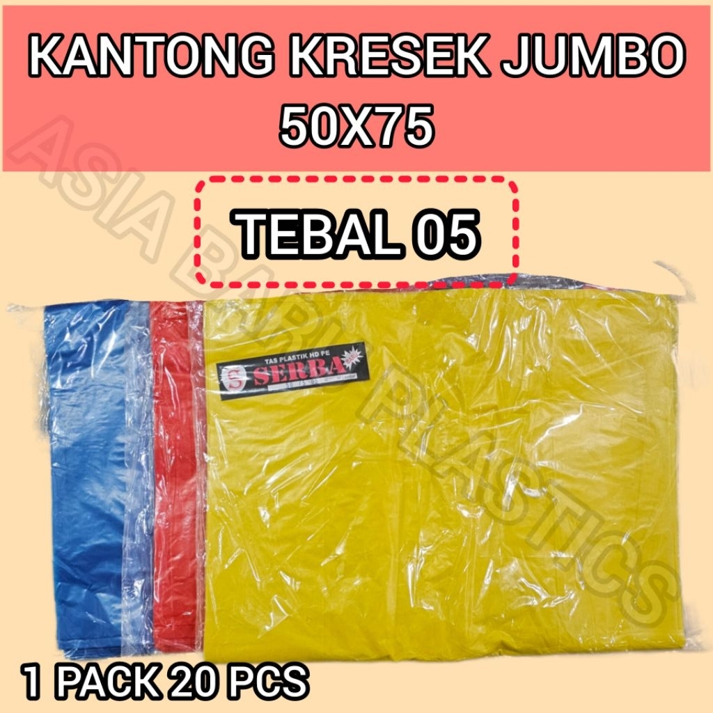 Kantong Kresek Jumbo 50x75 TEBAL 05 Warna