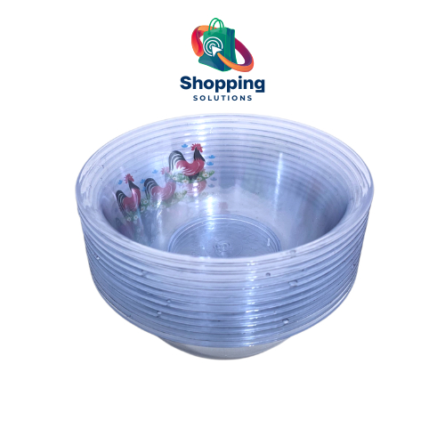 1 Lusin (12Pcs) Mangkok Makan Jago Besar Plastik Bening Premium APP Kicthenware