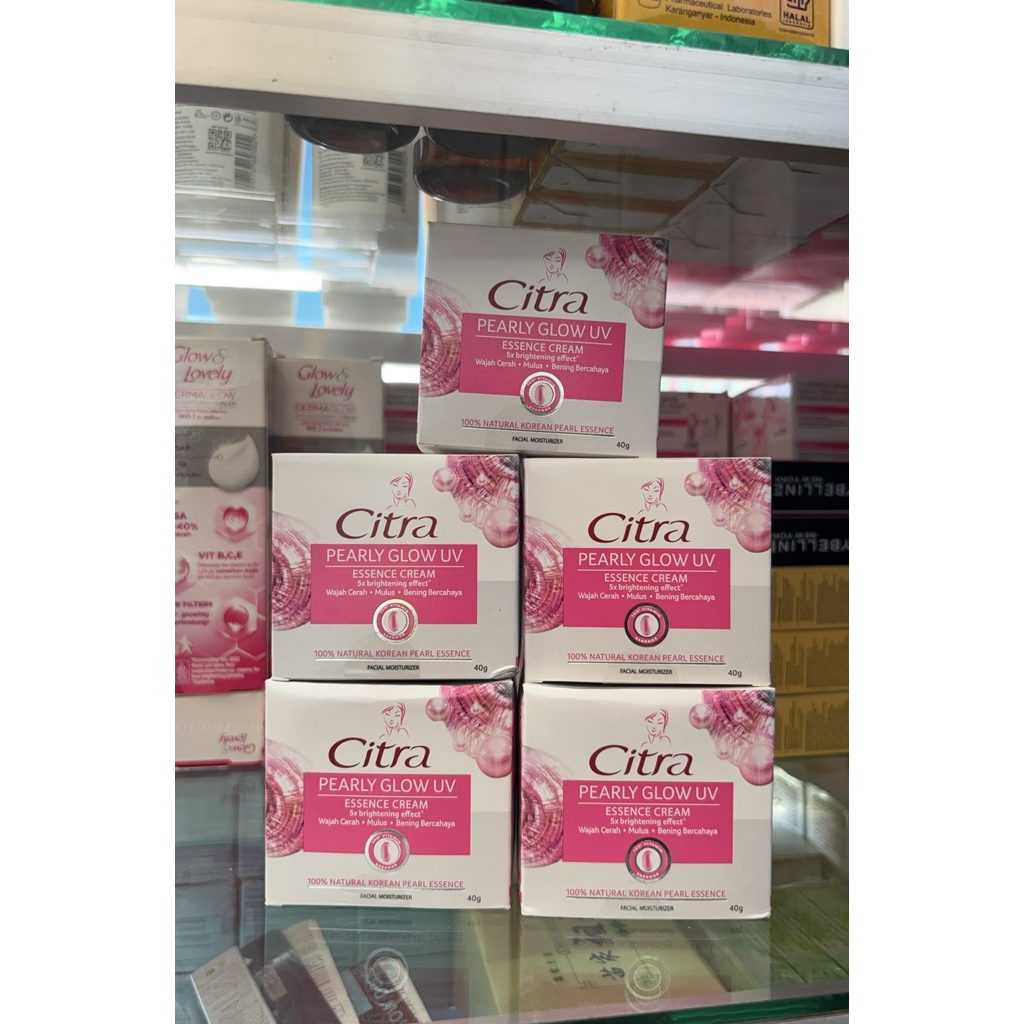 2 Pcs Citra Pearly Glow UV Essence Cream - Pelembab Wajah dengan Mutiara Korea 40gr