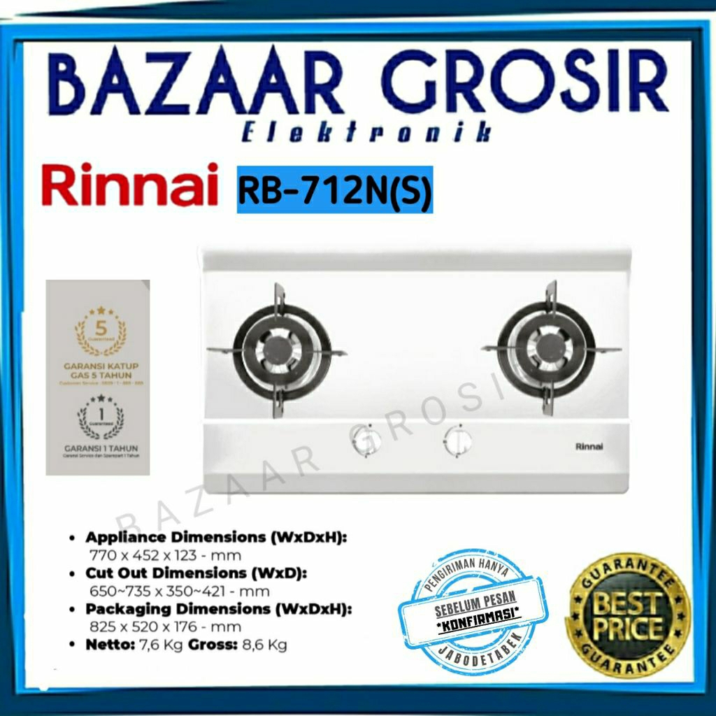 KOMPOR TANAM RINNAI RB712N(S) / RB712N(S)