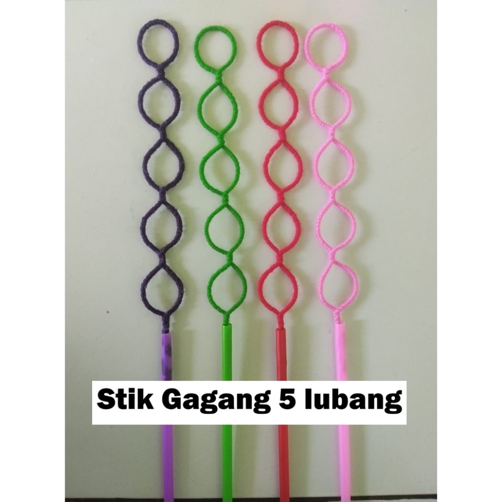 Stik Gagang Balon Gelembung Sabun Mainan Anak Bentuk Variasi 5 Lubang