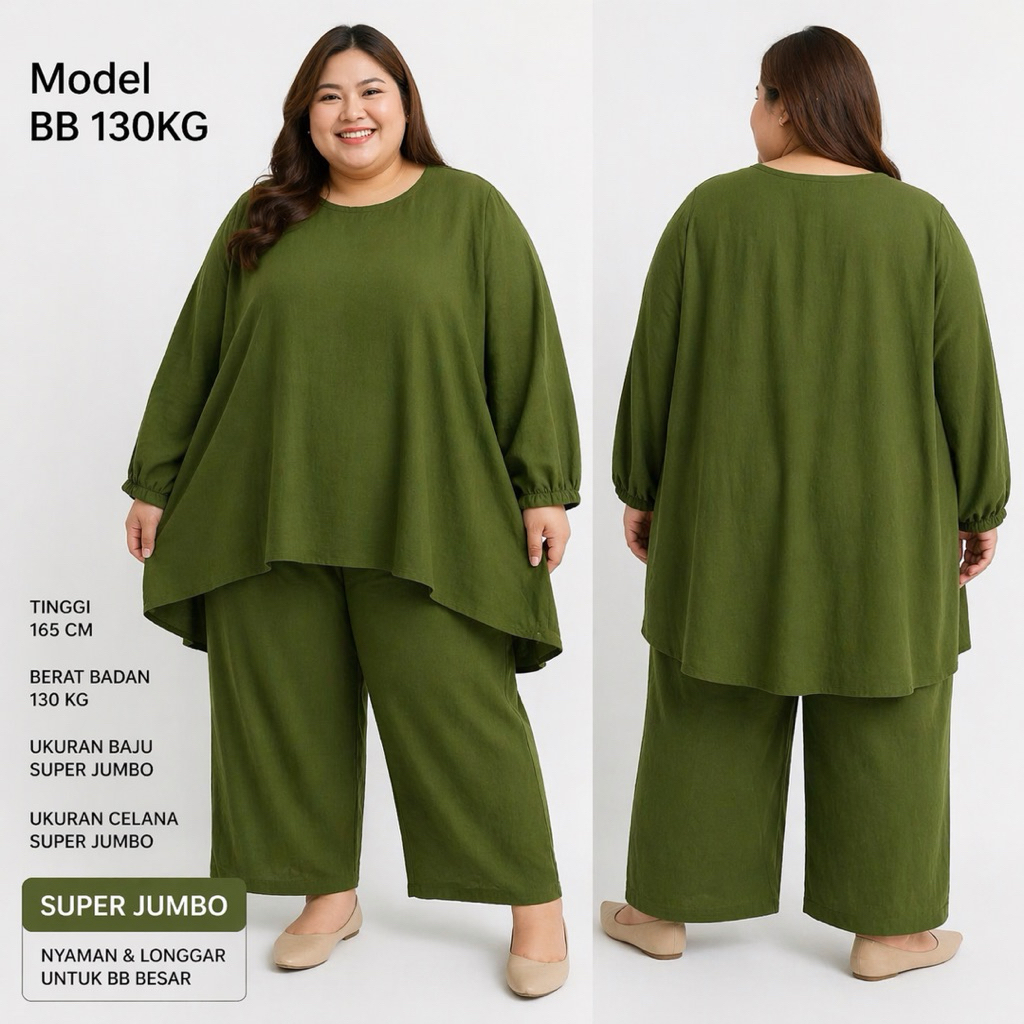 BB 90-135KG Setelan Jumbo Bigsize LD 150 Murah DIANA  Oversize Wanita Dewasa Wanita  Kulot Baju Panj