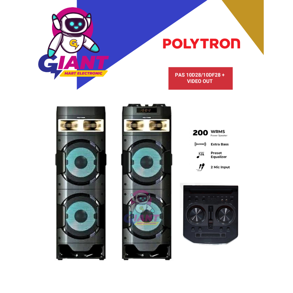 SPEAKER AKTIF BLUETOOTH POLYTRON PAS 10D28/PAS 10DF28  / PAS10D28/PAS10DF28 / PAS-10D28/PAS-10DF28 P
