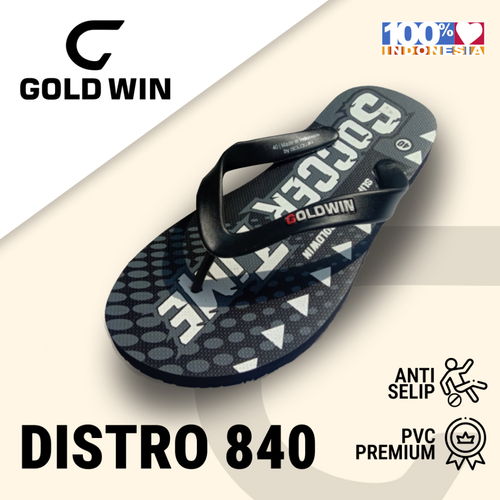 Sandal Jepit Pria GOLDWIN DISTRO 840 Grey – Anti Slip PVC Premium Size 38–42