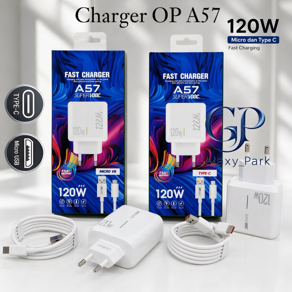 Charger oppo A57 120W Support FastCharging super Vooc kompatible semua hp smartphone android PROMO G