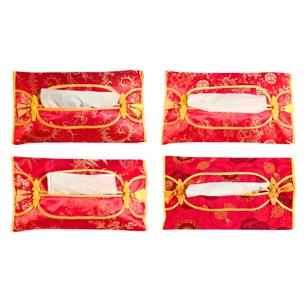 Tempat Tissue / Sarung Tisu Satin Motif Imlek (TMPT TISU IML)