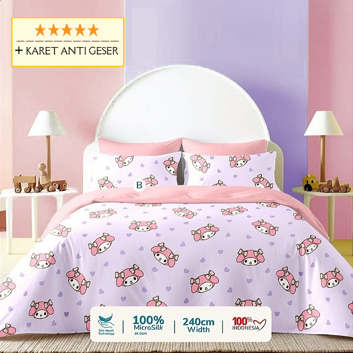 Sprei anak cewek kartun cantik nan lucu My Melody 90x200 100x200 120x200 180x200 160x200