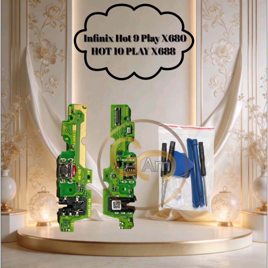 Papan Cas Sepaket + Obeng Meetoo Infinix Hot 9 Play X680 / HOT 10 PLAY X688 / Flexible Charger / Fle