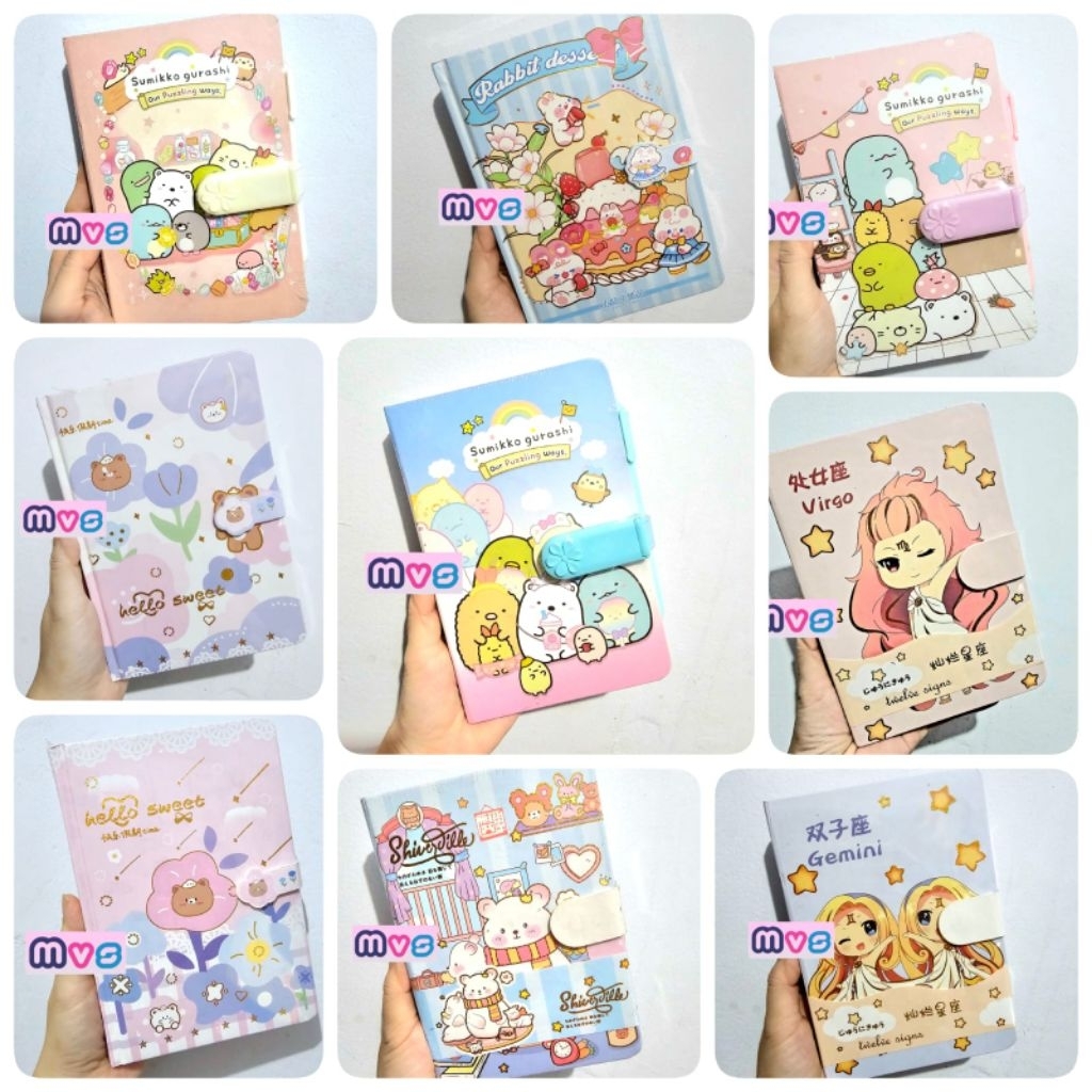 MVS BIG SALE Buku Diary Magnet Full Color Buku Catatan Harian Agenda Anak Curhat Hard Cover Magnetic