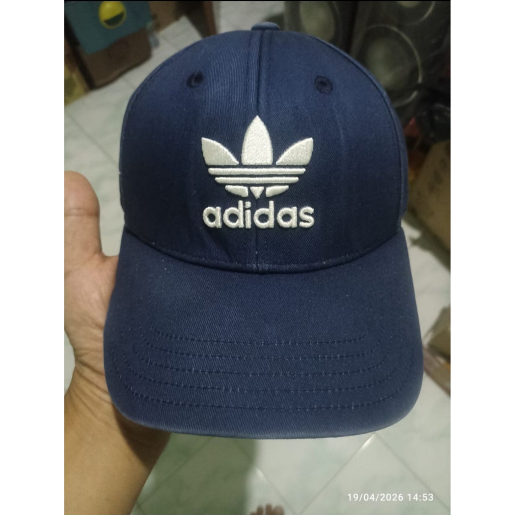 Topi Adidas bunga big Logo Navy Original