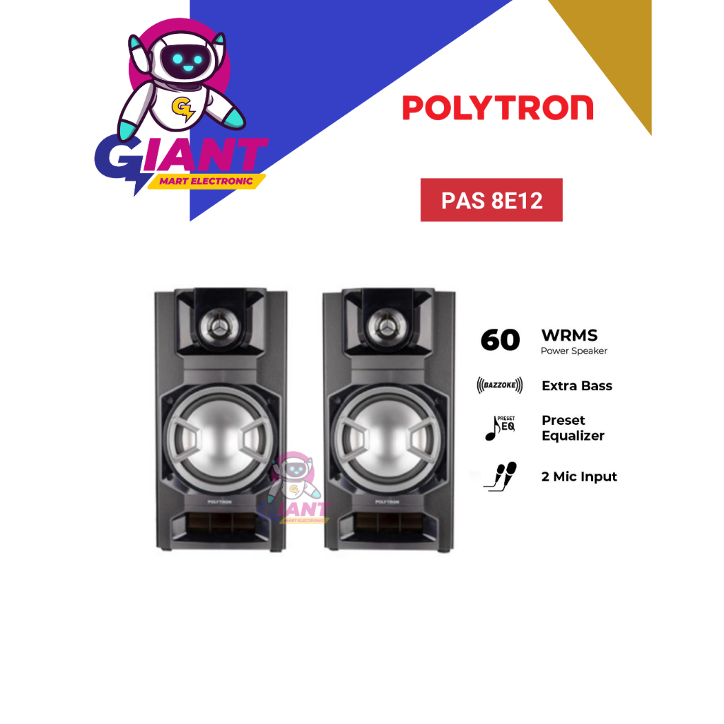 SPEAKER AKTIF BLUETOOTH POLYTRON PAS 8E12 / PAS8E12 / PAS-8E12 8 INCH