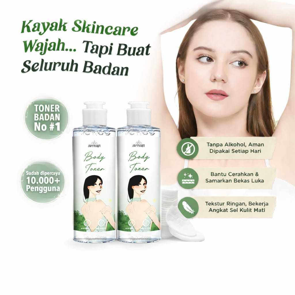 SAPTADASA - Toner Badan Whitening Tanpa Alkohol AHA BHA Niacinamide 100mL 2pcs