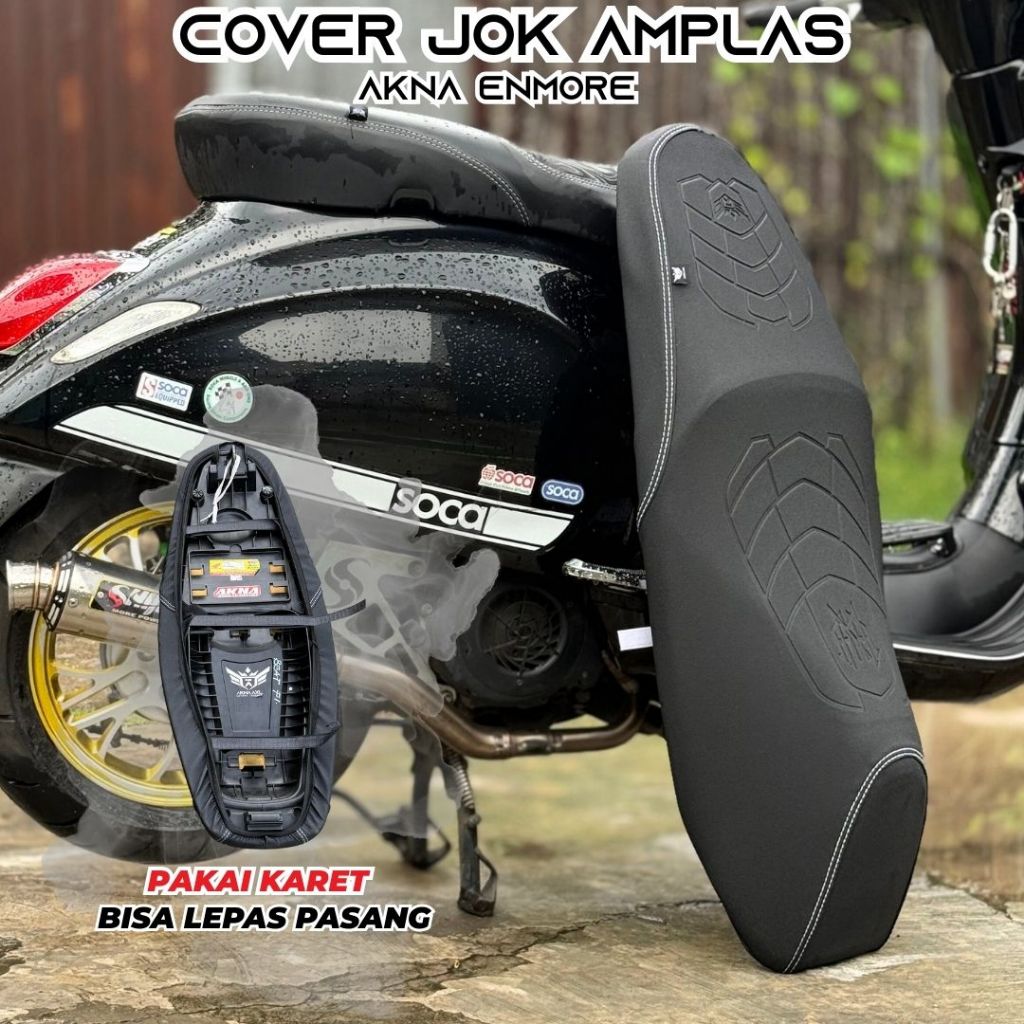 Sarung Jok Kulit Jok motor / Sarung Jok Motor  Model Caferecer Pelindung Jok Motor (PAKAI KARET) Bea