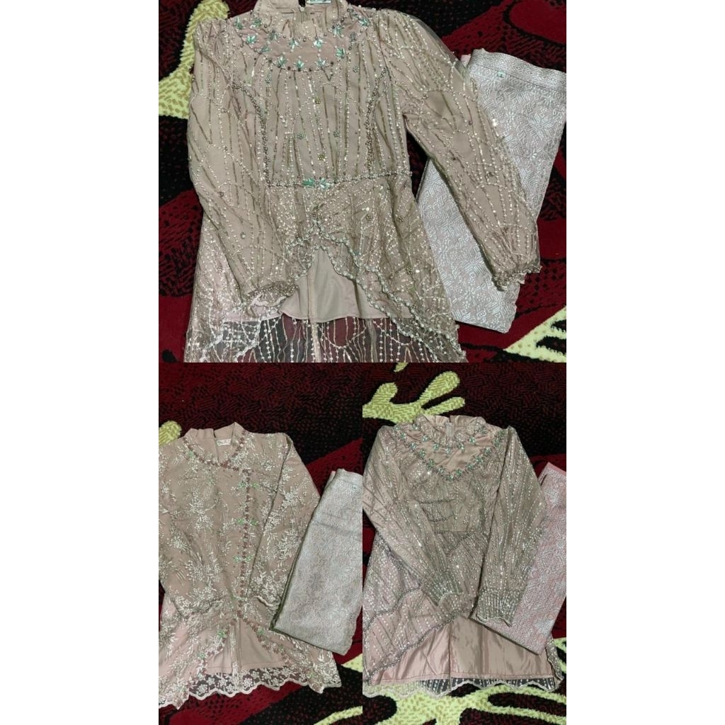 set kebaya rose gold