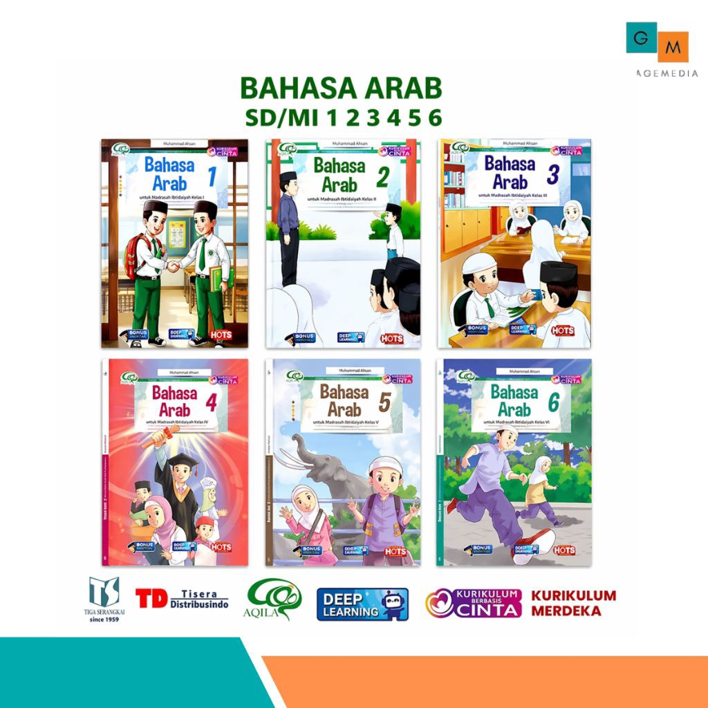 Buku Bahasa Arab SD/MI Kelas 1 2 3 4 5 6 KM 1503 Kurikulum Berbasis Cinta KBC - Aqila Tiga Serangkai