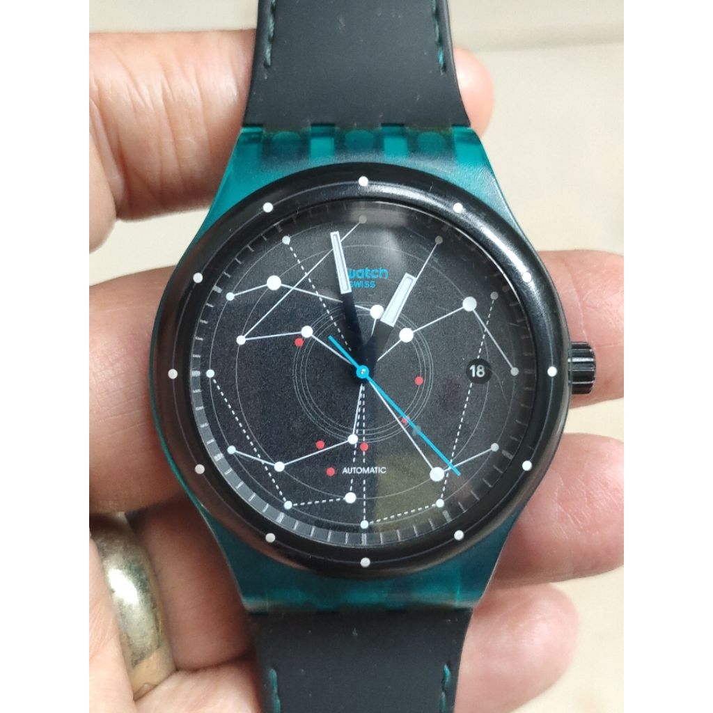 Jam tangan Swatch blue navyAutomatic Full Original Big size