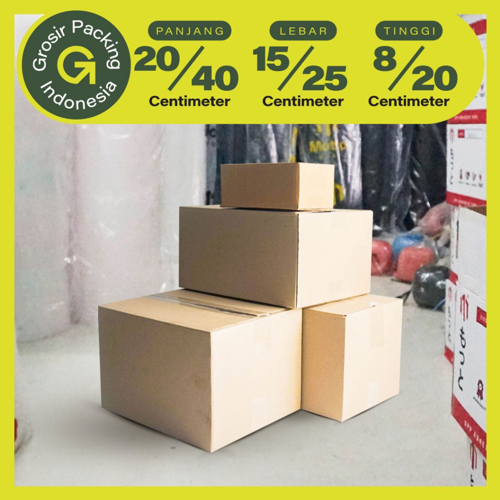 Kardus Packing / Dus Box Karton Coklat Polos Aneka Ukuran Sedang 20-40 x 15-25 x 8-20 CM