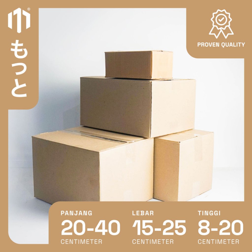 Kardus Packing / Dus Karton Polos Aneka Ukuran Sedang 20-40 x 15-25 x 8-20 CM - Motto Box