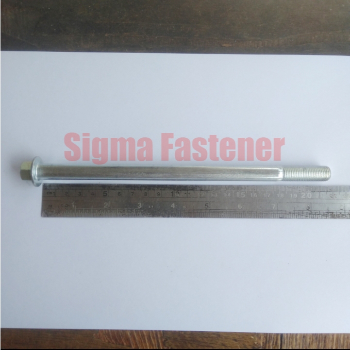 Flange Bolt Baut Topi Putih M12x1.25x215 (Halus) (Baut 17 Kunci 14)