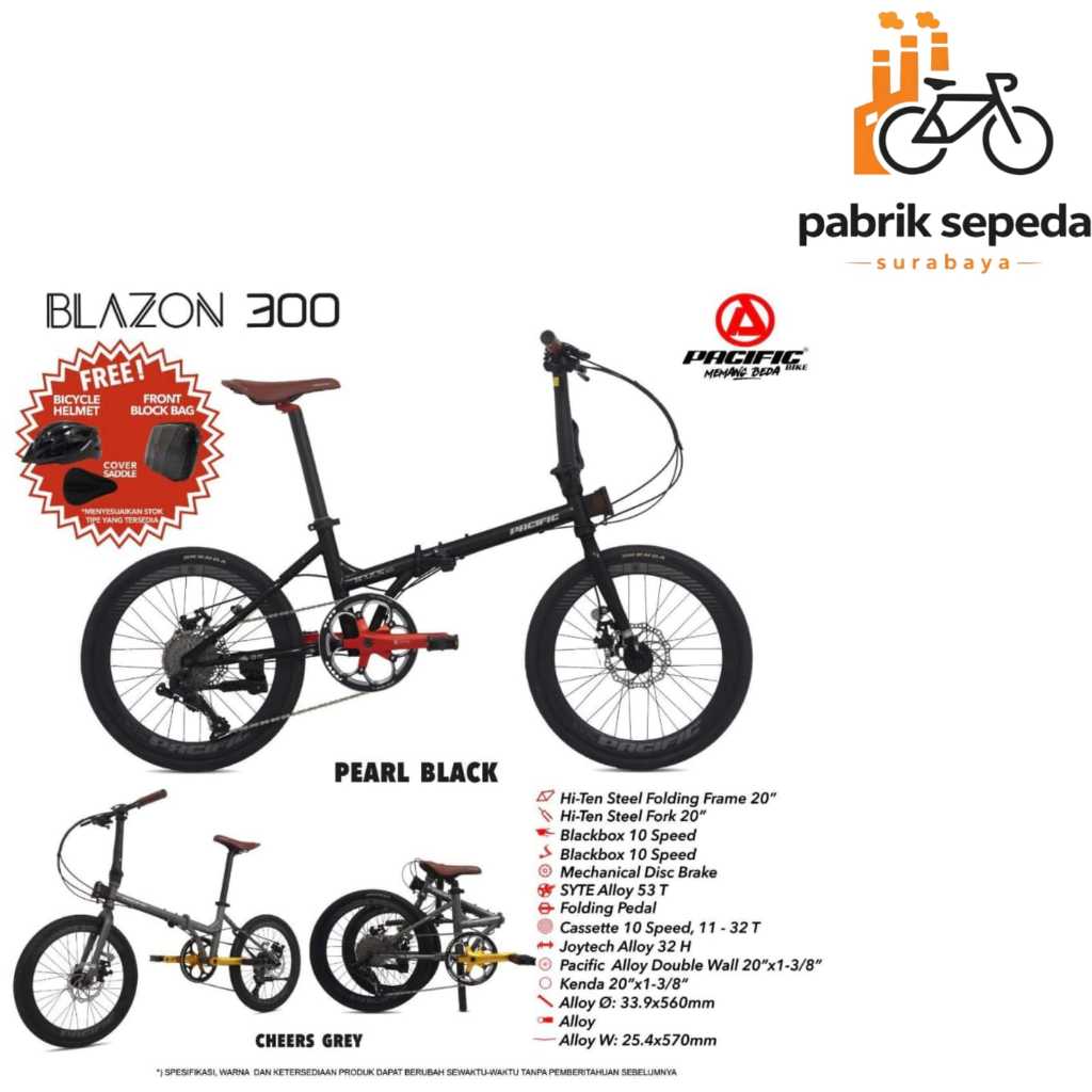 SEPEDA LIPAT ANAK PACIFIC BLAZON 300 SEPEDA LIPAT FOLDING BIKE 20 INCH,SEPEDA READY SEMUA WARNA - NE