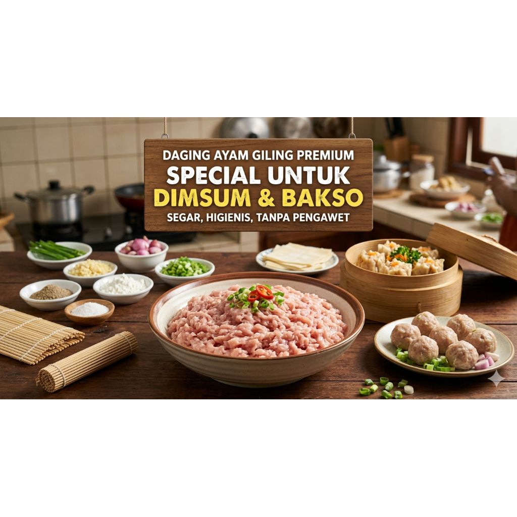 Ayam Giling untuk Dimsum, Bakso, Sempol