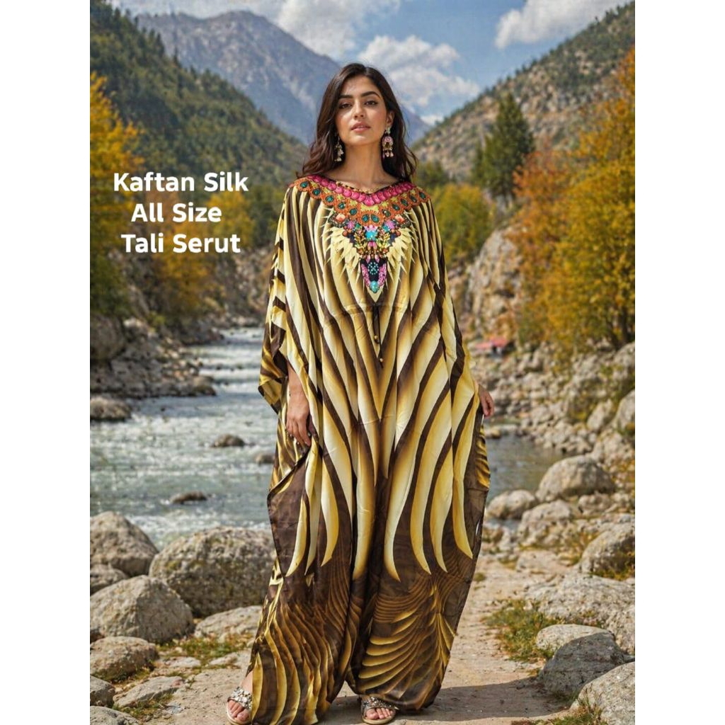 Kaftan Silk India Bollywood Etnik Boho Bohemian