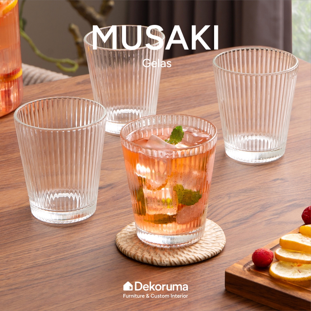 Dekoruma MUSAKI Gelas Set of 4 / Set Gelas 4 Buah / Gelas Minum 4 Buah