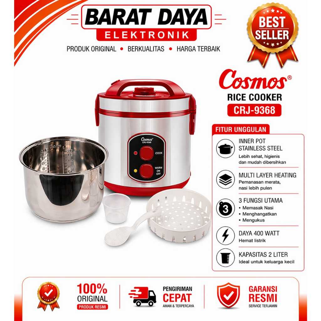 Cosmos Harmond CRJ-6368 / CRJ-9368 Magic Com 2 Liter Harmond 3in1Cosmos Anti Gores