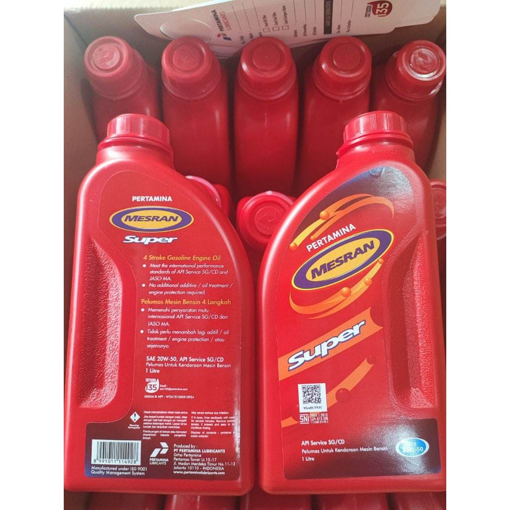 (ASLI 100%) Oli Motor MESRAN SUPER 1Liter SNI / MOTOR BEBEK / OLI MESIN 4TAK / MESRAN SEA40 / ORIGIN