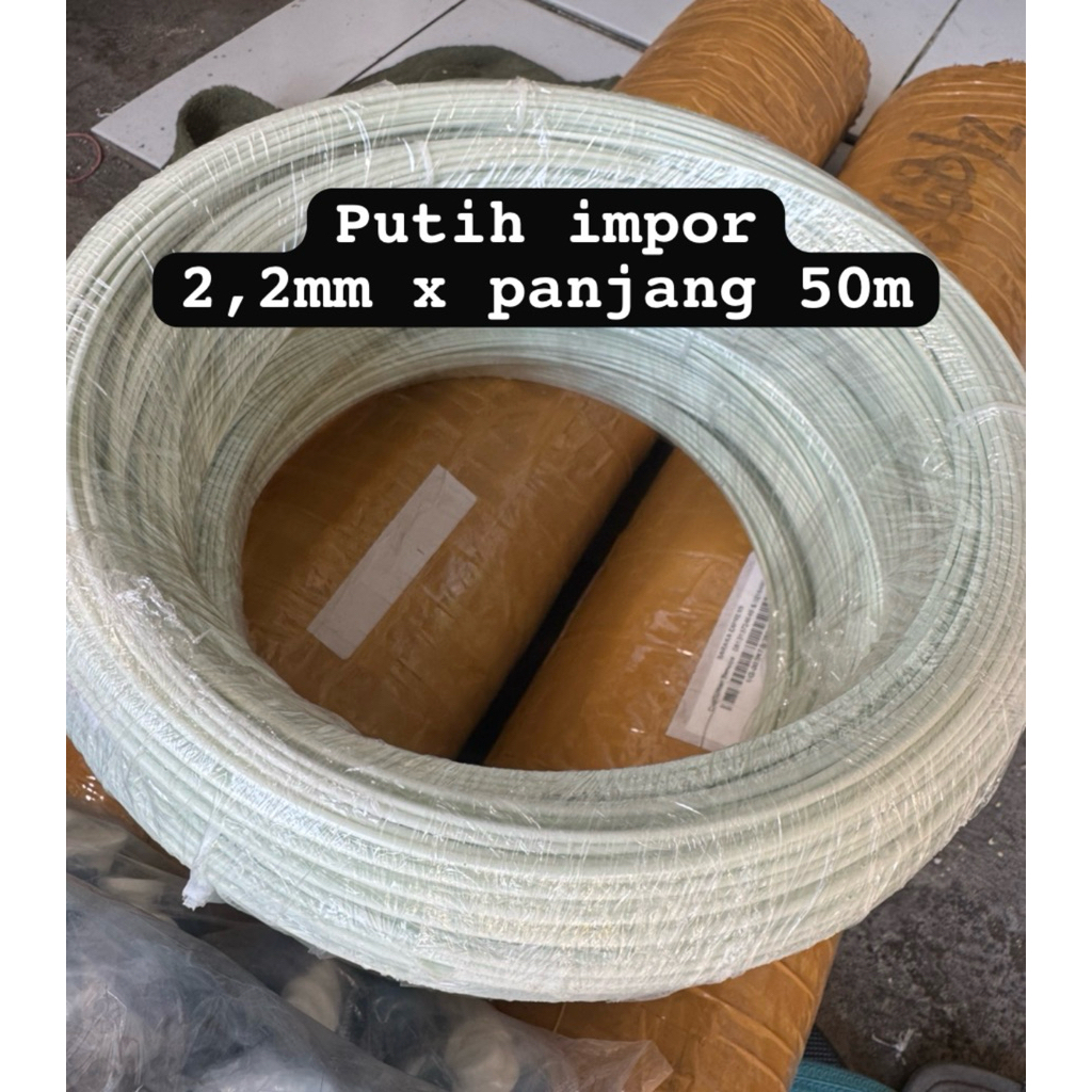 jeruji ruji fiber putih 2,2 panjang 50m putih import ruji kandang dll