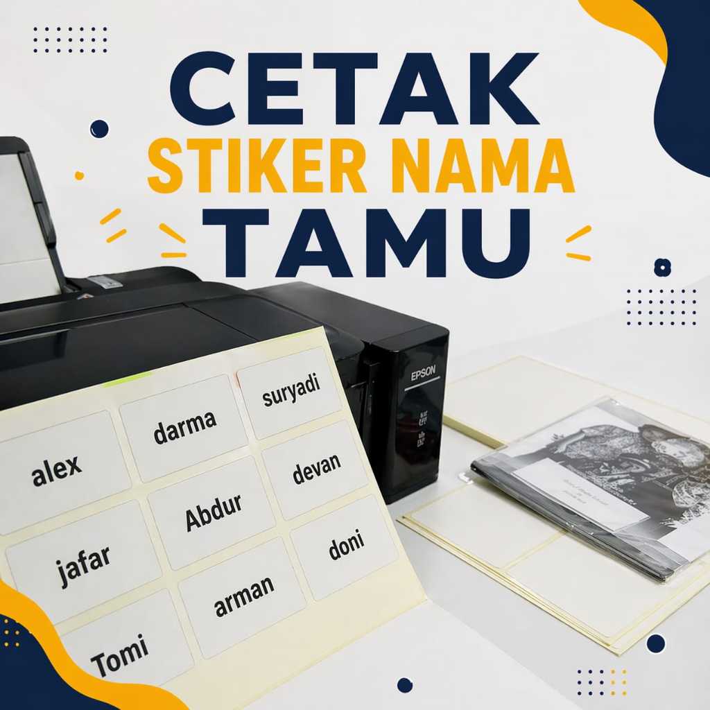 Cetak Stiker Nama Tamu Undangan