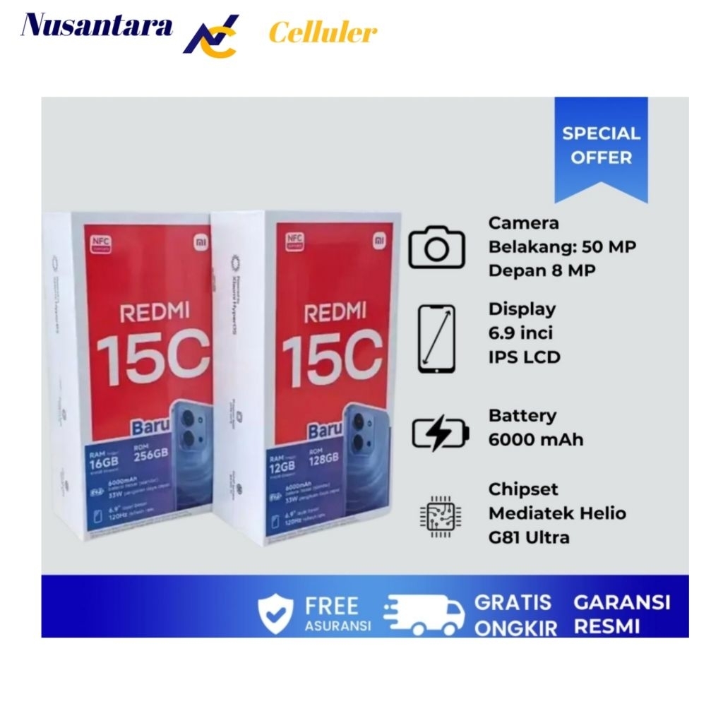 HP XIAOMI REDMI 15C RAM 6+6/128 | 8+8/256 [Xiaomi Redmi 15c 6/128 GB | 8/256 GB] Garansi Resmi