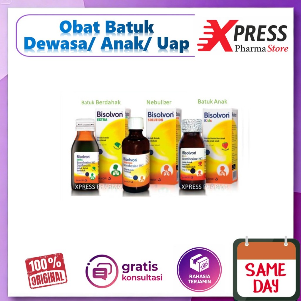 XPRESS  Bisolvon Extra / Solution / Kids Obat Batuk Berdahak Nebulizer Larutan / Bisolvon Kids Sirup