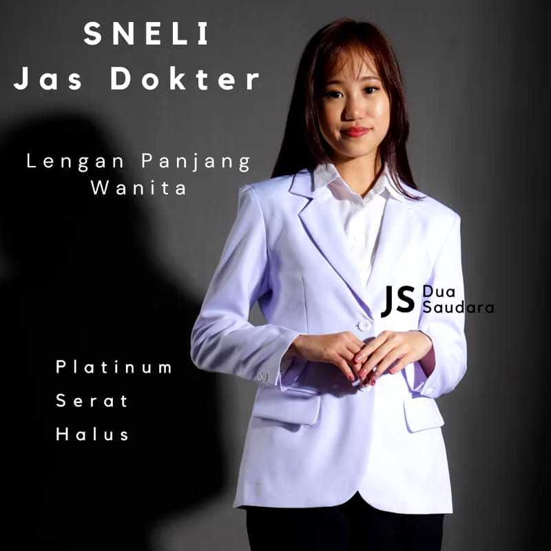 SNELI dokter wanita jas dokter wanita sneli DUA SAUDARA lengan panjang merk dua saudara