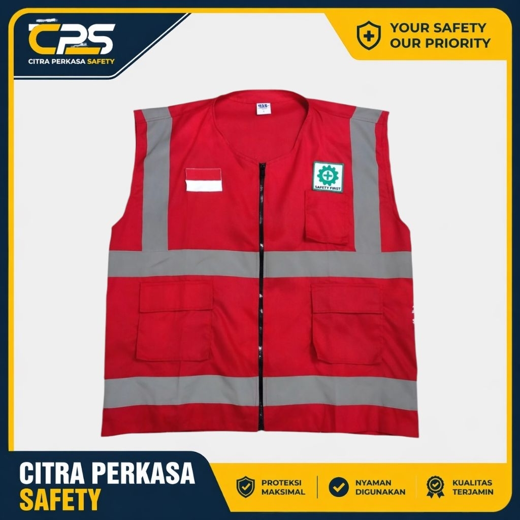 rompi safety proyek rompi safety k3 rompi kerja rompi proyek rompi safety rompi merah
