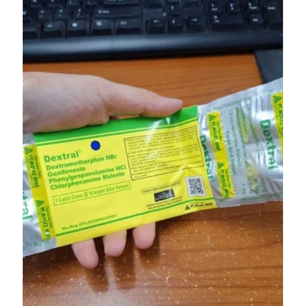 Dextral 1 strip 10 kaplet - Meringankan Batuk dan Pilek Dewasa