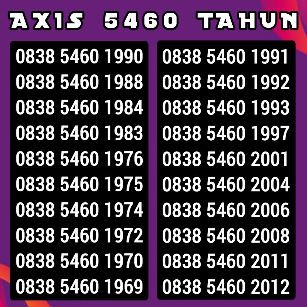KARTU PERDANA NOMOR CANTIK AXIS TAHUN EXP 2027