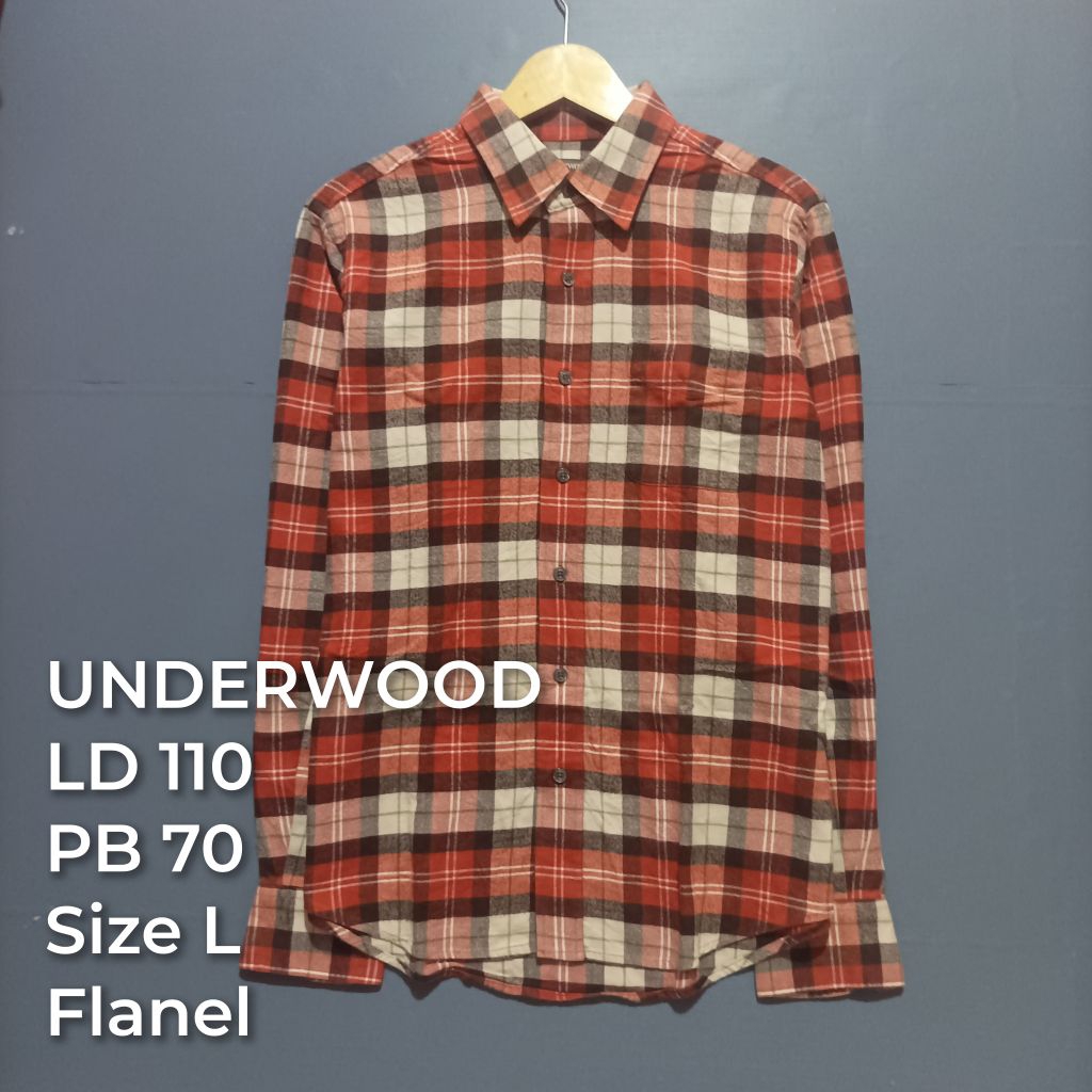 kemeja flanel lengan panjang dewasa brand UNDERWOOD| kemeja bekas pakai second PL