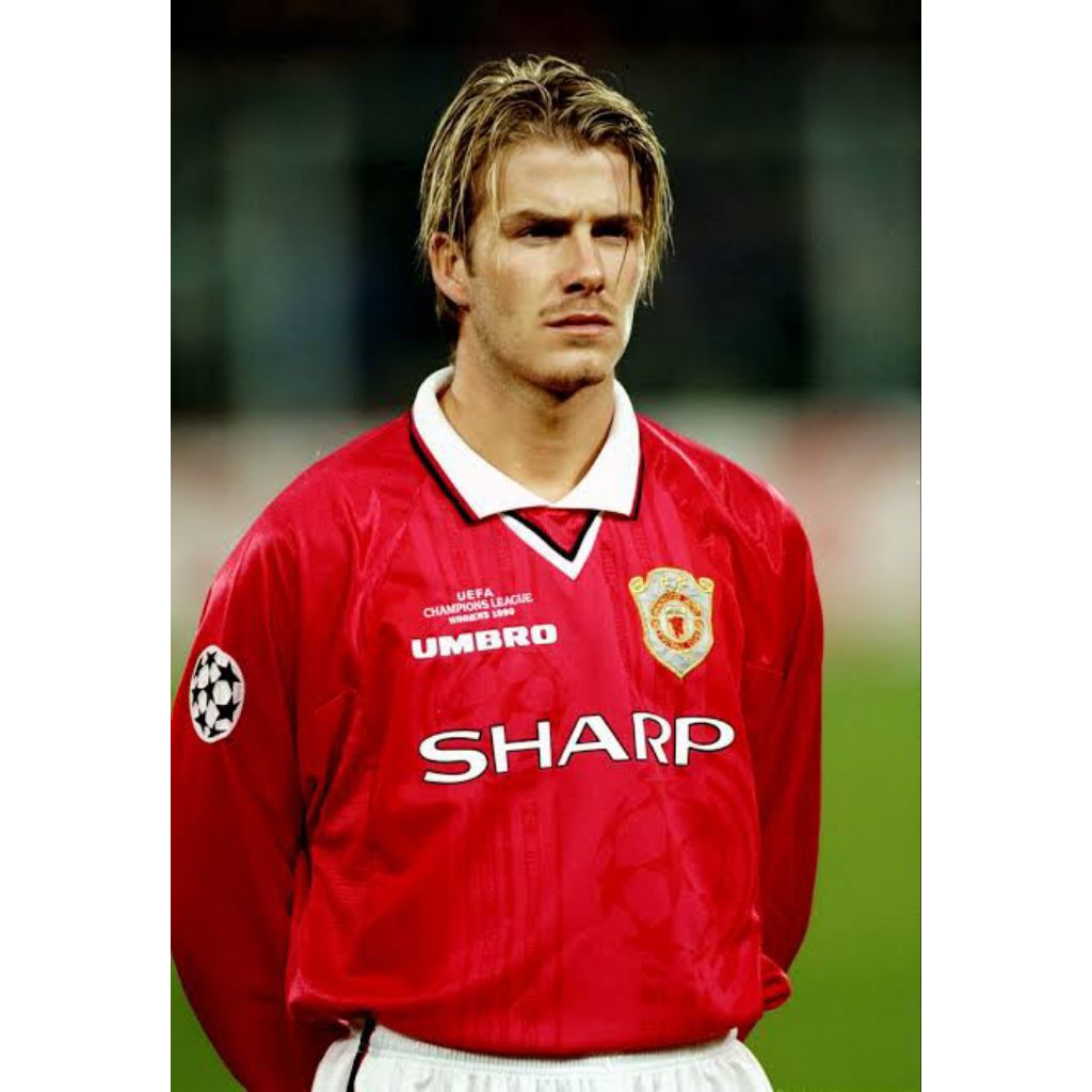 Gratis Nameset BECKHAM 7 + Patch Jersey Retro Emyu Juara UCL 1999