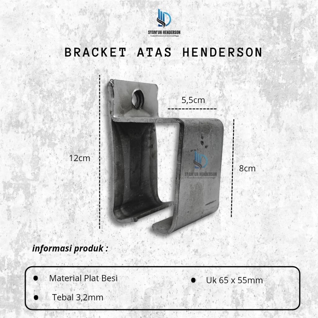 Bracket Tebal Rel Henderson | Bracket Rek Pintu Lipat | Bracket Rel Henderson Besar