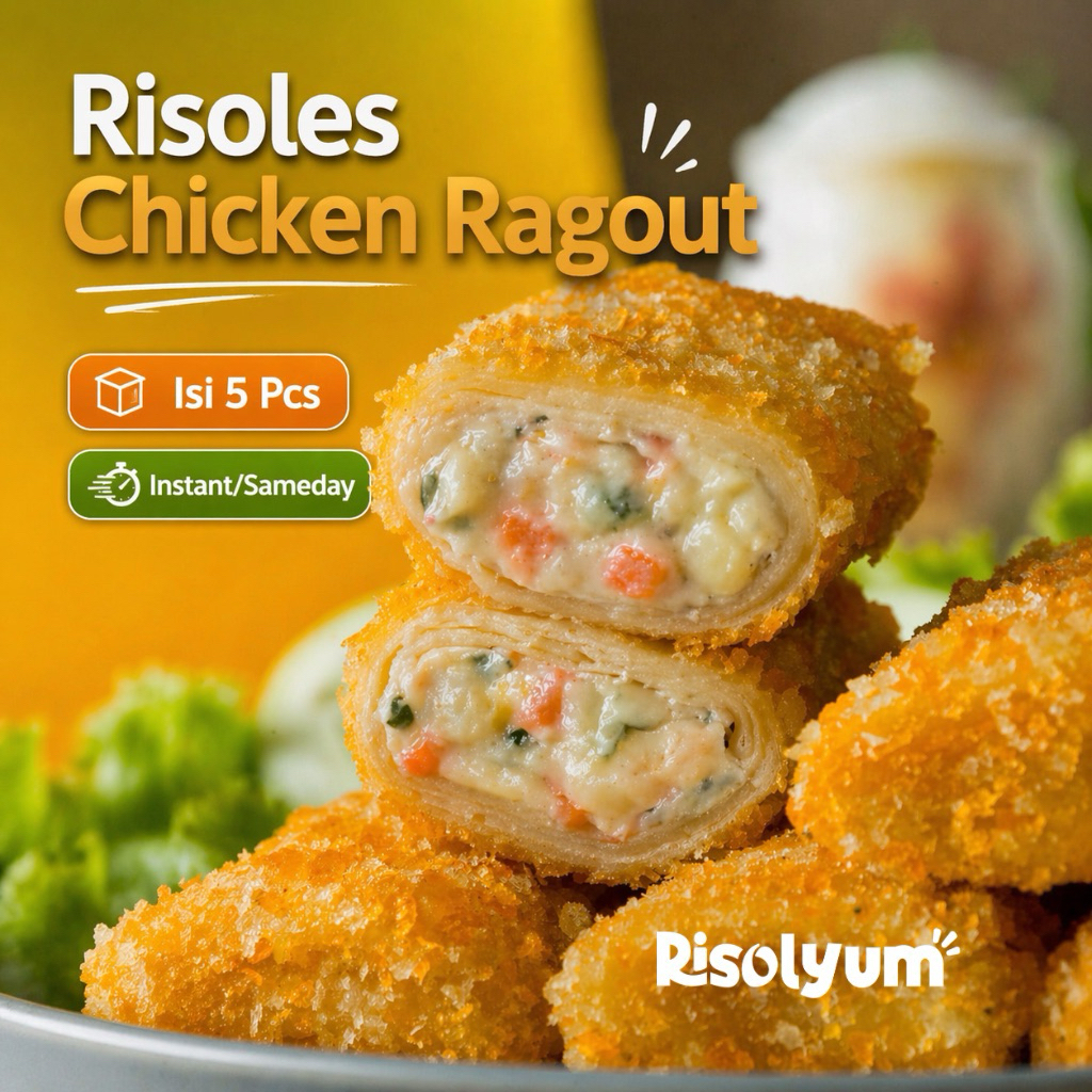 Risol Ragout Ayam Premium - Frozen Snack Isi 5 - Instan / Sameday